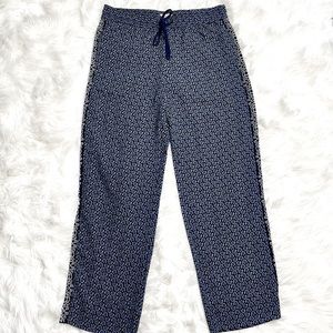Ann Taylor Elastic Waist Wide Leg Patterned Pants